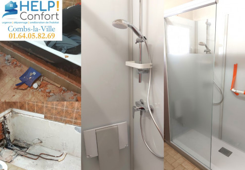 Remplacement d'une baignoire par une douche KINEDO